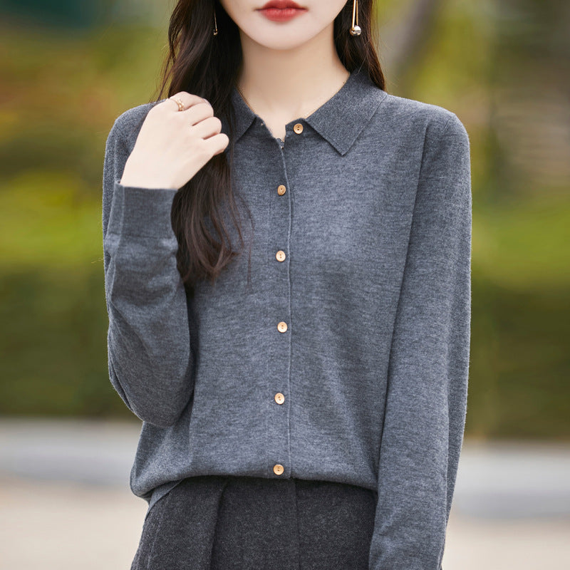 Polo Collar Short Jacket Female Winter
