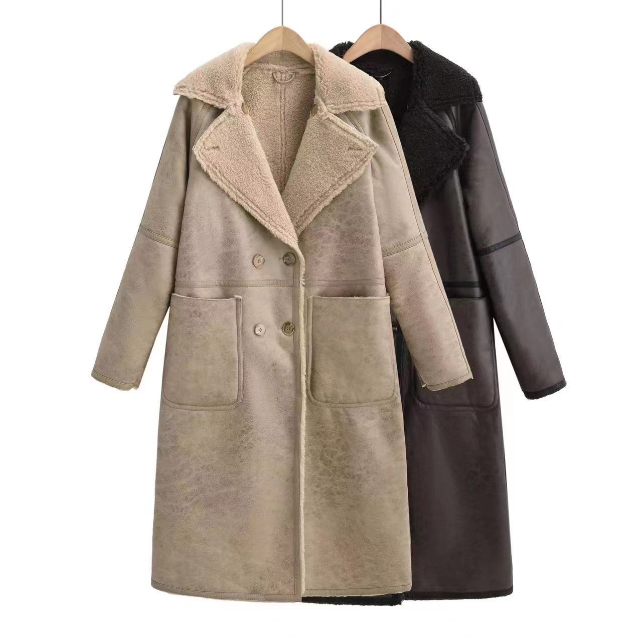 Winter Jacket With Belt Fashion Double Breasted Lapel Windbreaker Women's Long Trench Coat Mid-length Overcoat Clothing