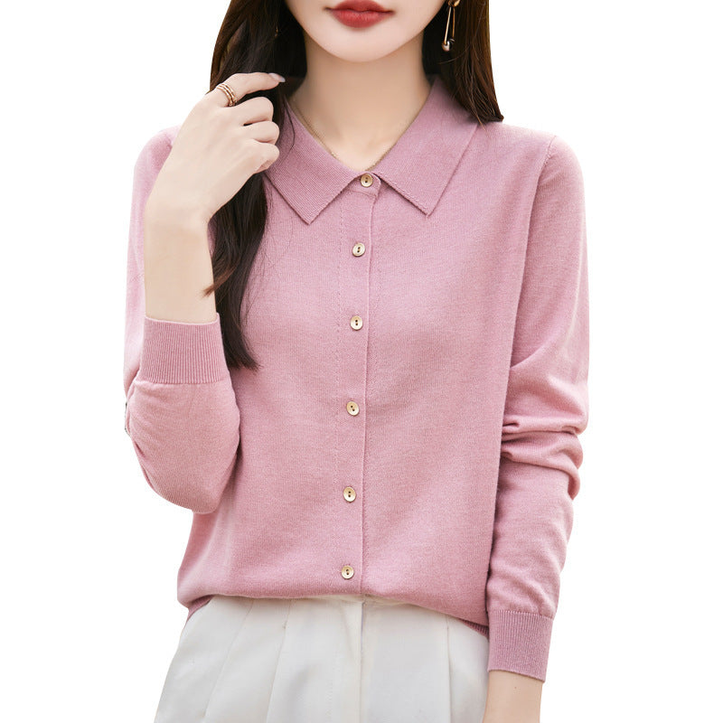 Polo Collar Short Jacket Female Winter