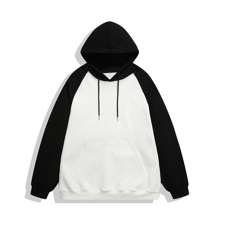 Solid Color Simple Color Stitching Hoodie