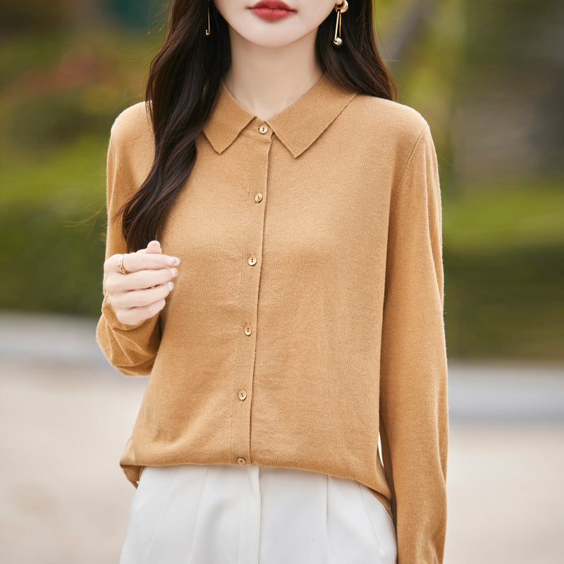 Polo Collar Short Jacket Female Winter
