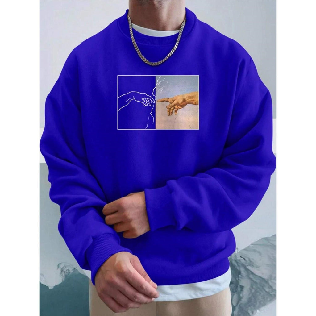 Street Style Men's Hand Printed Sweatshirt
