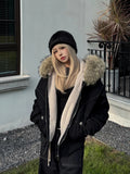 Y2k Street Vintage Warm Cardigan Loose Hoodie Women Autumn Winter Fashion Fur Collar Hat Hoodie Street Zipper Sweatshirt
