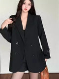 Slimming Briti Sle Loose Fit Suit Jaet for plus Size Women Autumn Spring Seasonal Faionable Streetwear Coat