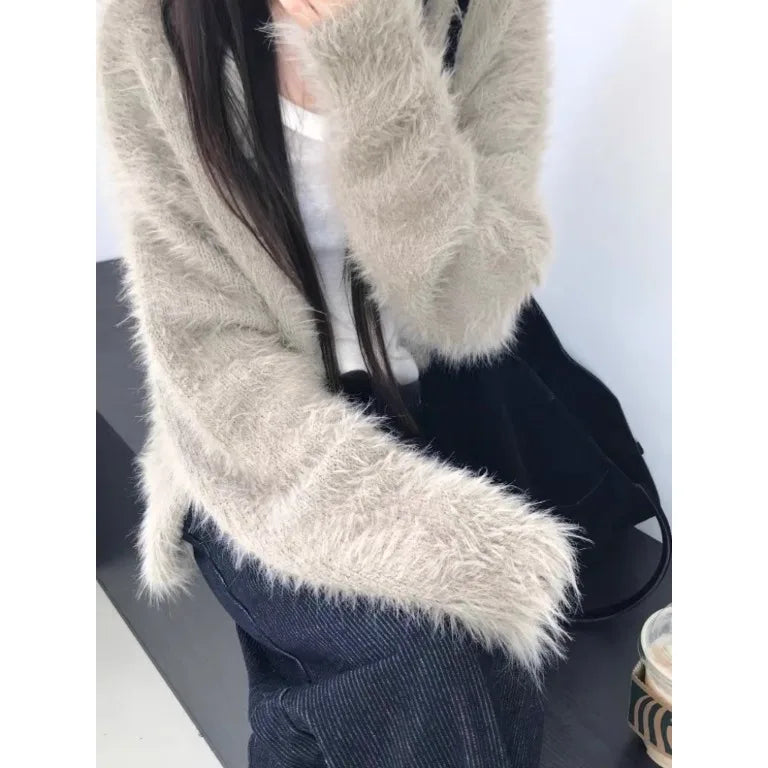 Chic Autumn Winter Vintage Design Casual Plu Women's Sweater Cardigan Faionable Agel Trendy Korean Sle Streetwear