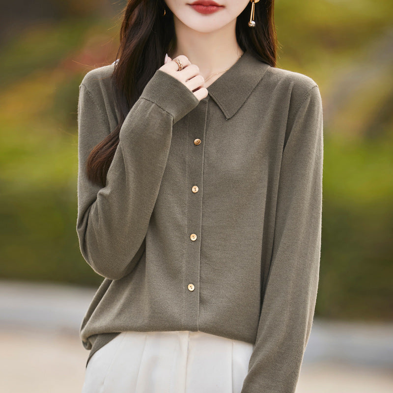 Polo Collar Short Jacket Female Winter