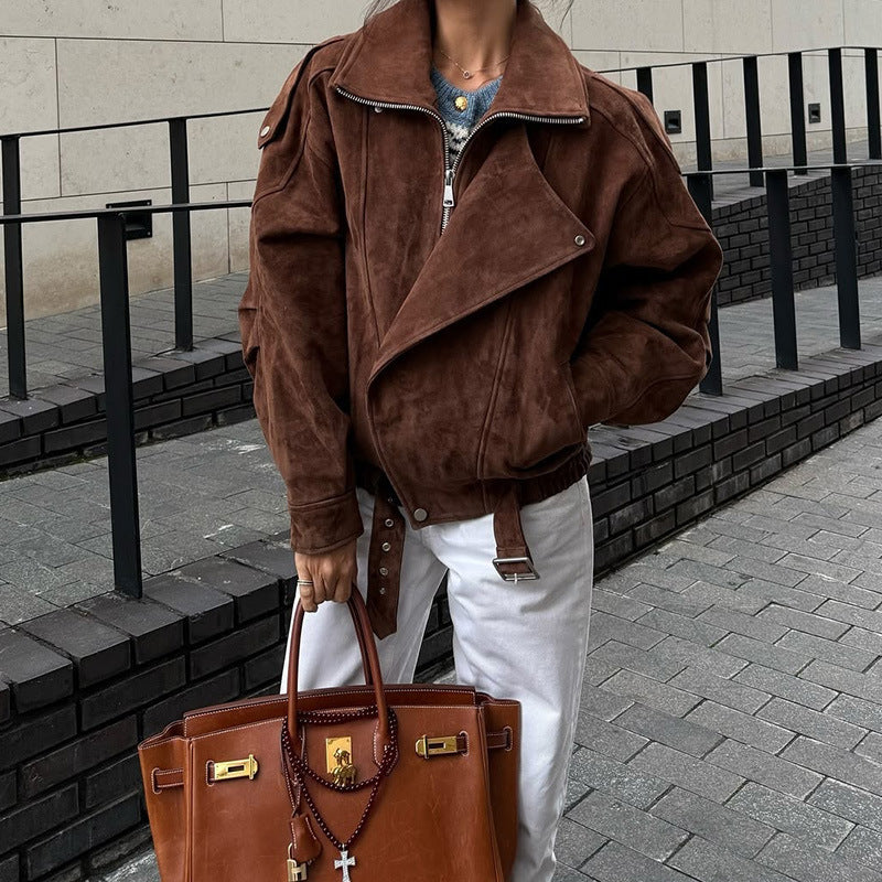 Women's Casual Zip Up Jacket, Fall Long Sleeve Outerwear Coat With Pockets