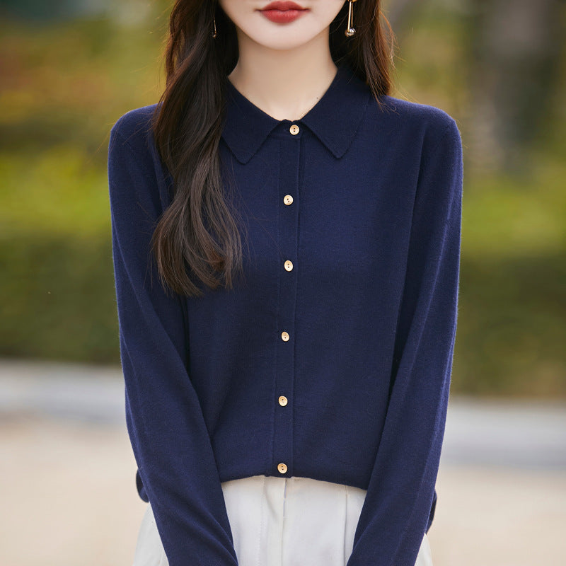 Polo Collar Short Jacket Female Winter