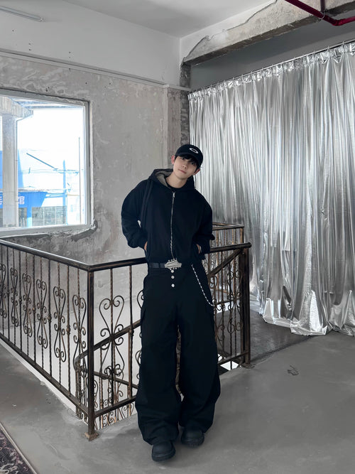 Alloy Handmade Phants Zipper Unisex