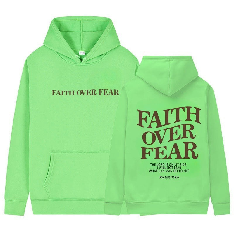 Faith Over Fear Christian Hoodie Christian Sweatshirt Jesus Hoodie Trendy Hoodie Bible Verse Shirt Unisex Aesthetic Clothes