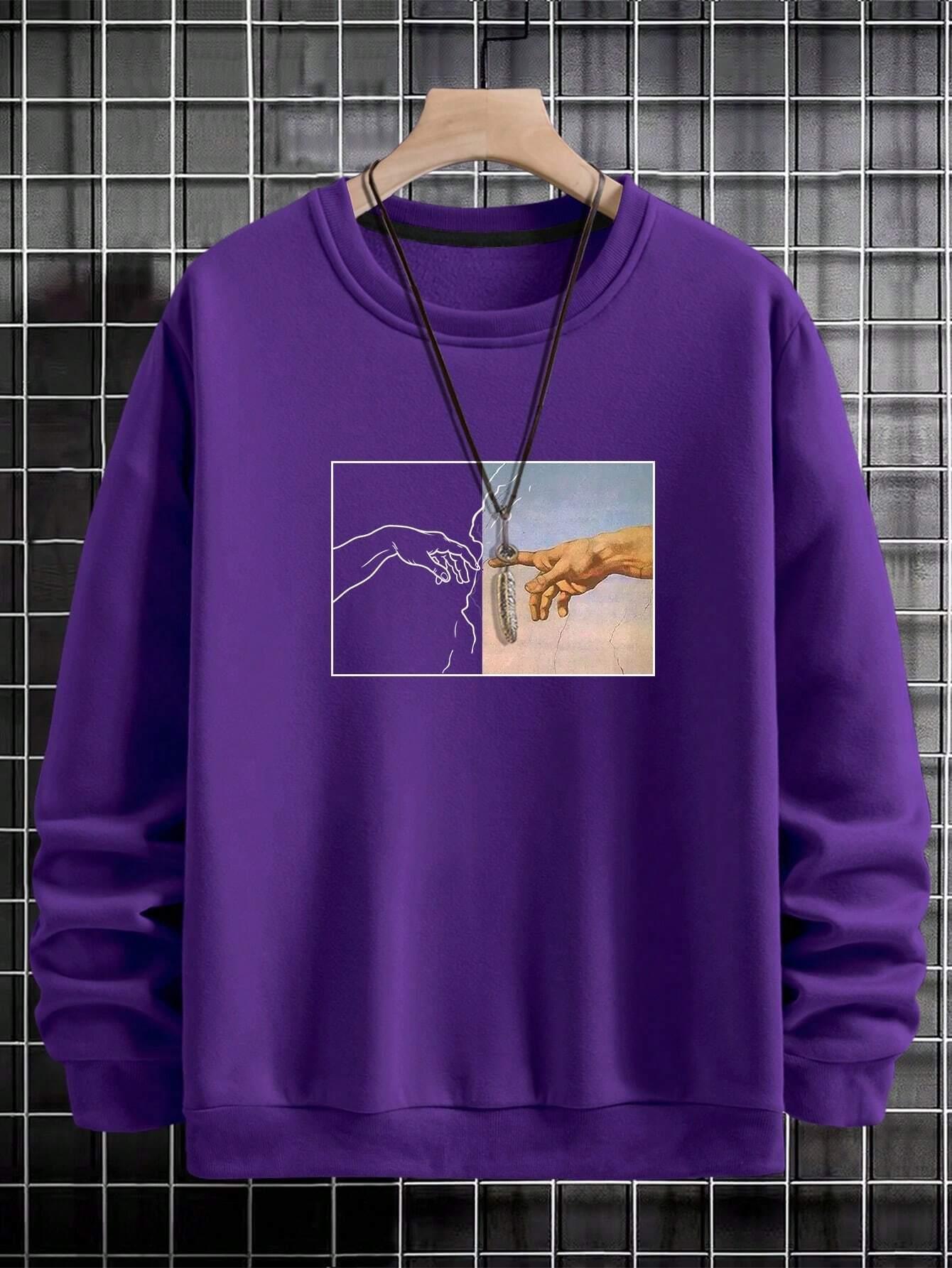 Street Style Men's Hand Printed Sweatshirt